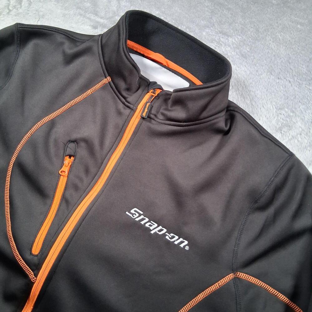 Snap-on Jacket Mens Large Black Orange Lethal Softshell Full Zip Workwear